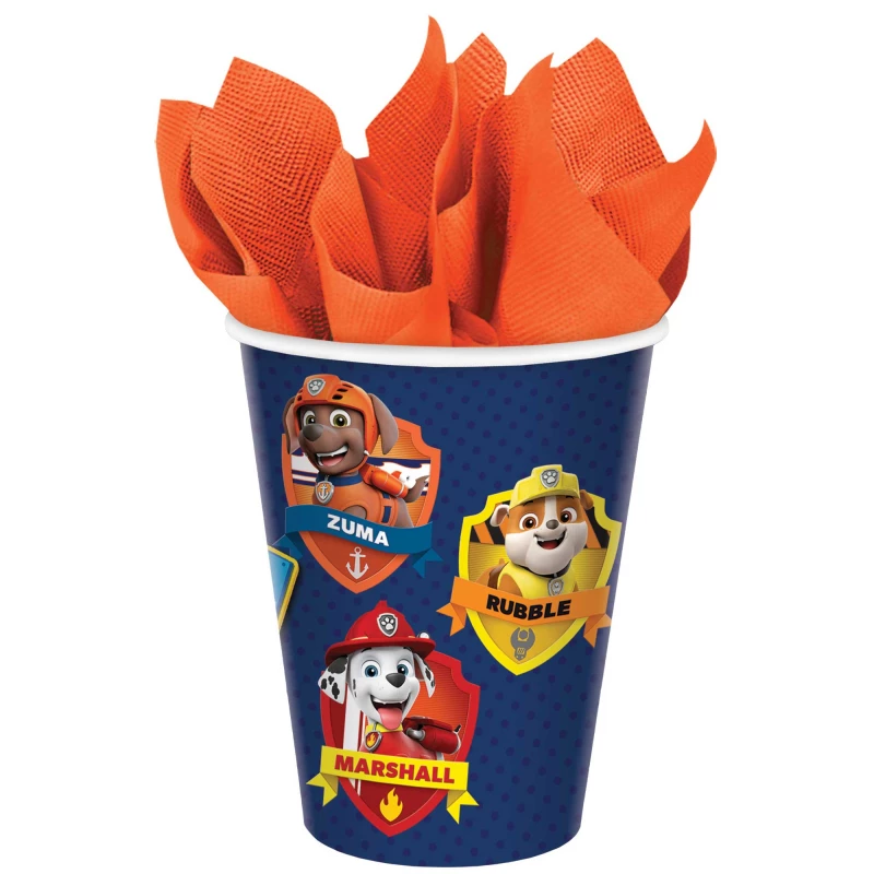 Paw Patrol Adventures 266ml Paper Cups - 8 Pack 3 Paw Patrol Adventures 266ml Paper Cups - 8 Pack