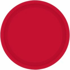 Amscan Party Supplies Paper Plates Round 20cm Red 8 Pack
