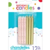 Amscan Party Supplies Birthday Candles Pink Glitter And Gold Metalic 8.5cm 12 Pack -Plush & Soft Toys Sales BA000097