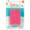 Amscan Party Supplies Birthday Candles Large Spiral Candle Pink Glitter 8.5cm 24 Pack -Plush & Soft Toys Sales BA000099