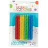 Amscan Party Supplies Birthday Candles Large Spiral Candle Assorted Colours Glitter 8.5cm 24 Pack -Plush & Soft Toys Sales BA000100