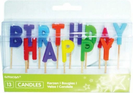 Amscan Party Supplies Happy Birthday Pick Candle Assorted Colours 13 Pieces -Plush & Soft Toys Sales BA000102
