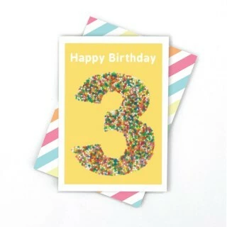 Candle Bark Creations 3 In Freckles Birthday Card 3 Candle Bark Creations 3 In Freckles Birthday Card