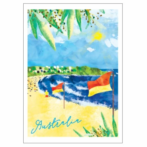 Candle Bark Creations Among The Gum Trees Aussie Beach Greeting Card 11cm X 15cm -Plush & Soft Toys Sales CB000022