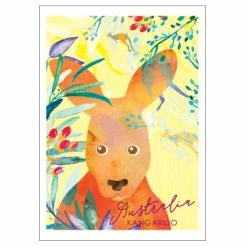 Candle Bark Creations Among The Gum Trees Red Kangaroo Greeting Card 11cm X 15cm