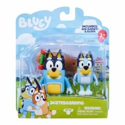 Bluey Skateboarding Dad (Bandit) & Bluey Mini Figurines 2 Pack -Plush & Soft Toys Sales MO000054SKATEBOARD 2